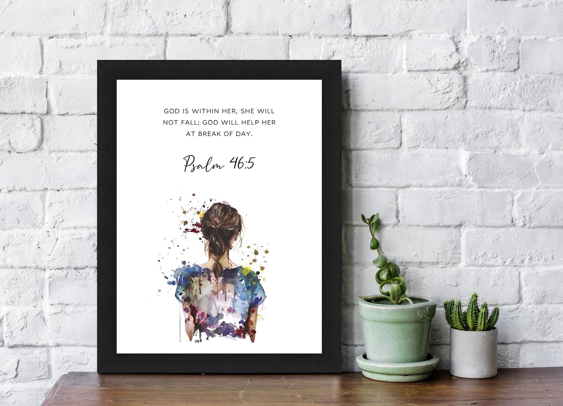 Interio Crafts Psalm 46:5 Christian Picture Print Christian Gift Quotes Poster For Women Girl Bedroom Decor Home Decor Bible Ver